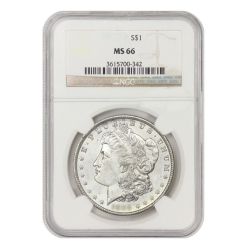 Pre-1921 NGC MS-66 Morgan Silver Dollar - Random Year
