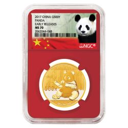 2017 30 Gram Chinese Gold Panda NGC MS-70 Early Release Red Core