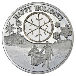 1 oz Silver Proof Coin - 2017 Happy Holidays Ice Skaters
