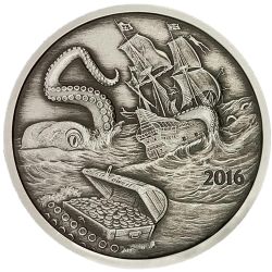 Silverbug Island Kraken 1 oz Silver Proof Antiqued Finish - Mintage of 2000