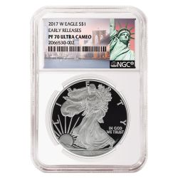 2017-W Silver Eagle Proof - PF-70 NGC Early Releases NY Label