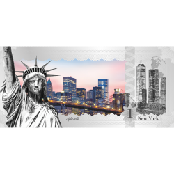2017 Cook Islands 5 Gram Silver Banknote (New York Skyline Dollar)