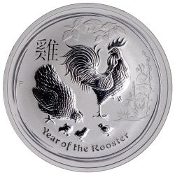 2017 1 oz Australian Lunar Series Rooster Silver Coin