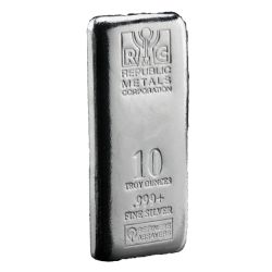10 oz Republic Metals Silver Bar - Cast