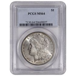 Pre-1921 PCGS MS64 Morgan Silver Dollar - Random Year