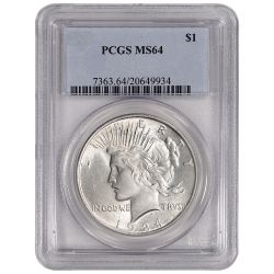 Pre-1935 PCGS MS-64 Peace Silver Dollar - Random Year