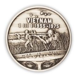 Heroes SDWC War is Hell 1 oz Antiqued Silver Proof - Numbered Rim - Mintage of 500