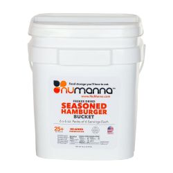 NuManna Food Storage Freeze Dried Seasoned Beef Bucket - 36 Serving