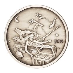 Silverbug Island Mermaid 1 oz Silver Proof Antiqued Finish - Mintage of 2,000
