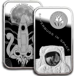 Silverbugs In Space - To The Moon - 1 oz Silver Bar