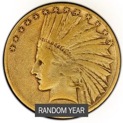 $10 Indian Eagle Gold Coin (Cleaned/Jewelry Grade) - Random Year