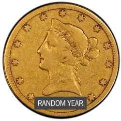 $10 US Mint Liberty Head Eagle Gold Coin (Cleaned/Jewelry Grade)