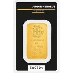 20 gram Argor-Heraeus Kinebar Gold Bar