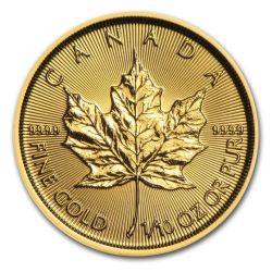 1/10 oz Canadian Gold Maple Leaf Coin - Random Year