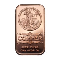 1 oz Liberty Wings Copper Bar - Osborne Mint