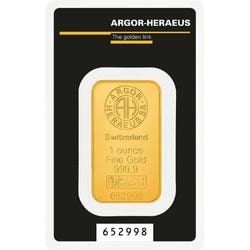 1 oz Argor Heraeus Kinebar Gold Bar