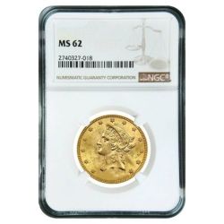 $10 MS-62 Liberty Gold Eagle Coin (NGC or PCGS) - Random Year