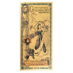 Gold Aurum New Hampshire 5 Goldback Note (24K) - Lowest Price Period