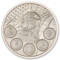 2 oz Military Service Silver Round