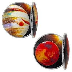 2021 1 oz Silver Mars & Jupiter Curved Proof Two Coin Set