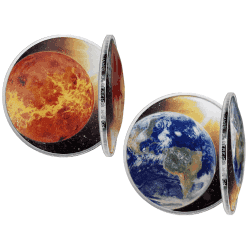 2021 1 oz Silver Venus & Earth Curved Proof Two Coin Set