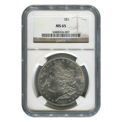 Pre-1921 NGC MS-65 Morgan Silver Dollar - Random Year