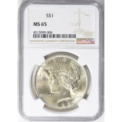 Pre-1935 NGC MS-65 Peace Silver Dollar - Random Year