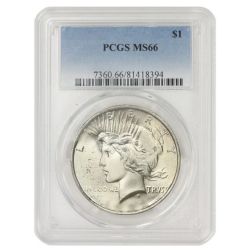 Pre-1935 PCGS MS-66 Peace Silver Dollar - Random Year