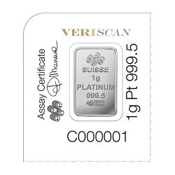 Platinum Pamp Suisse 1 Gram Bar - In Assay