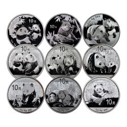1 oz Chinese Silver Panda Coins - Random Year