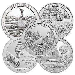 5 oz America The Beautiful Silver Coin - Random Year