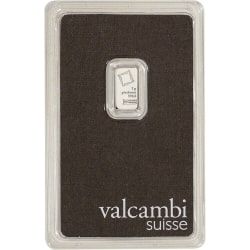Valcambi Platinum Bar In Assay Card 1 Gram