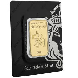 Scottsdale Year Of The Dog 1 oz Gold Bar in Assay Card