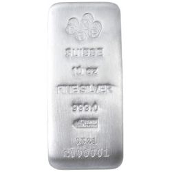 10 oz Pamp Suisse Silver Bar For Sale