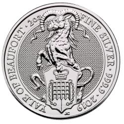 2019 2 oz Queen's Beasts The Yale of Beaufort Silver Coin