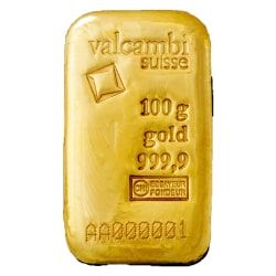 Valcambi 100 Gram Gold Cast Bar