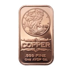1 oz Walking Liberty Copper Bar - Osborne Mint