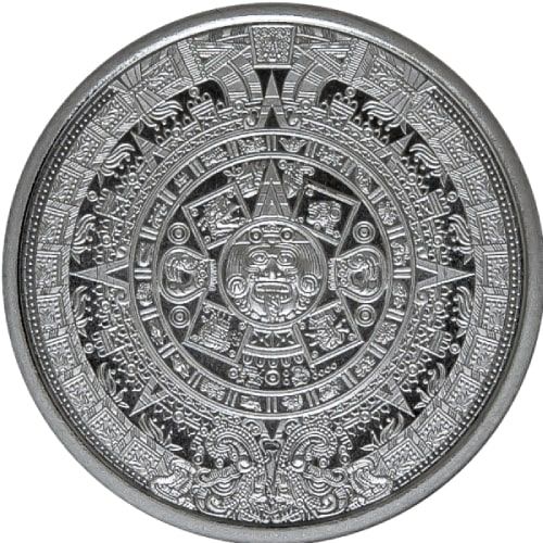 1\u002F4\u0020oz\u0020Aztec\u0020Calendar\u0020Silver\u0020Round
