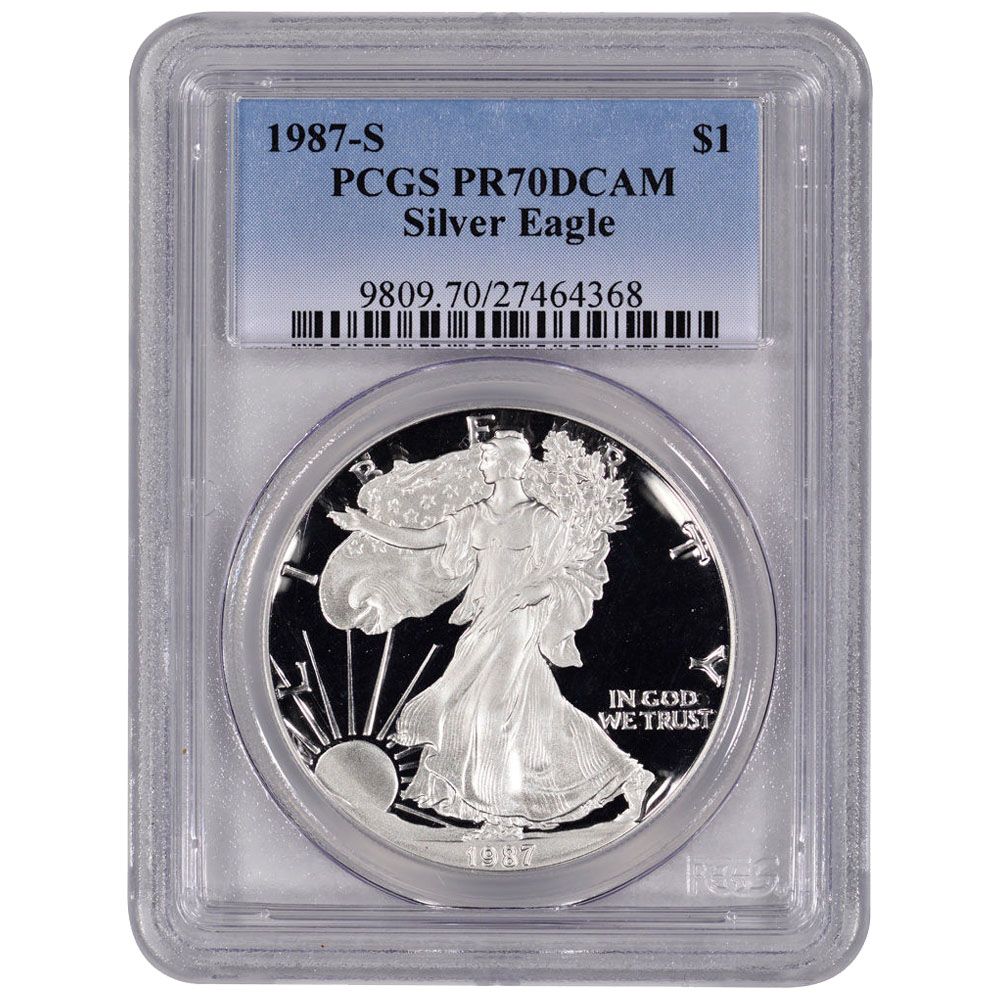 1987\u002DS\u0020PCGS\u0020PR\u002D70\u0020American\u0020Silver\u0020Eagle\u0020Proof\u0020Coin