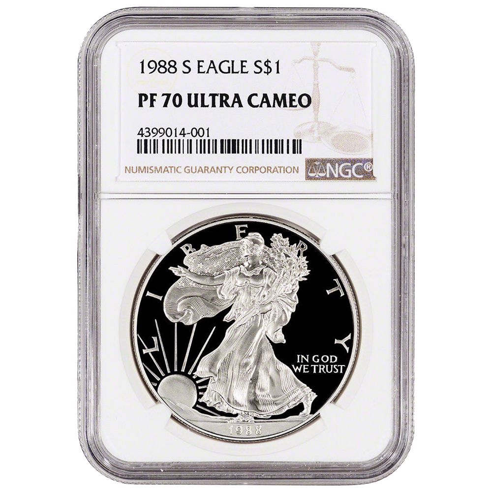 1988\u002DS\u0020NGC\u0020PF\u002D70\u0020Proof\u0020American\u0020Silver\u0020Eagle\u0020Coin