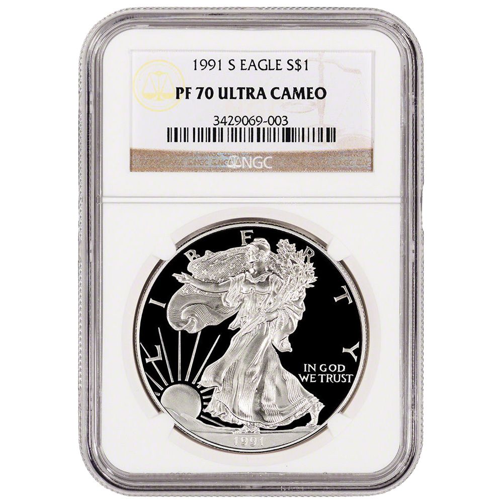 1991\u002DS\u0020NGC\u0020PF\u002D70\u0020Proof\u0020American\u0020Silver\u0020Eagle\u0020Coin