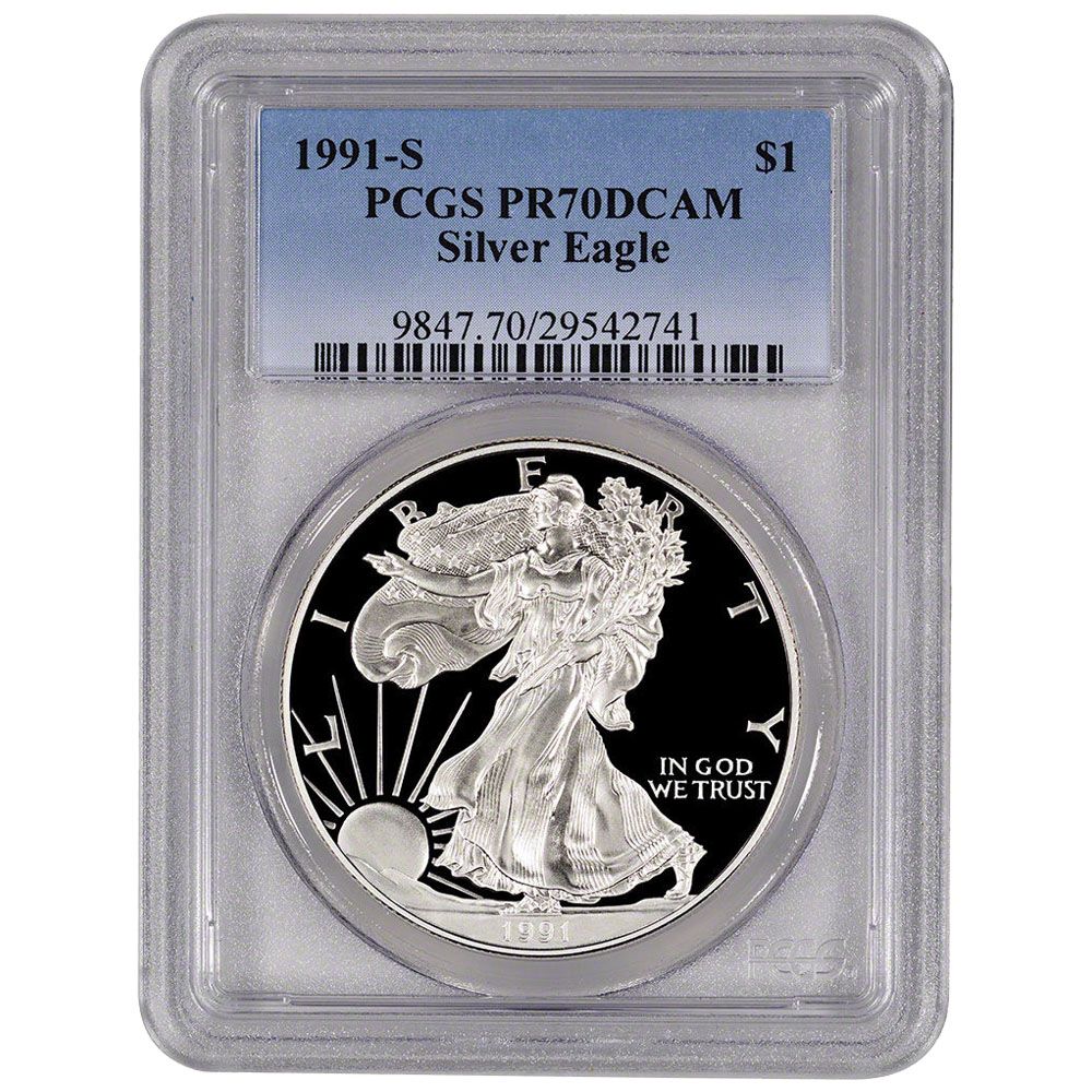 1991\u002DS\u0020PCGS\u0020PR\u002D70\u0020American\u0020Silver\u0020Eagle\u0020Proof\u0020Coin