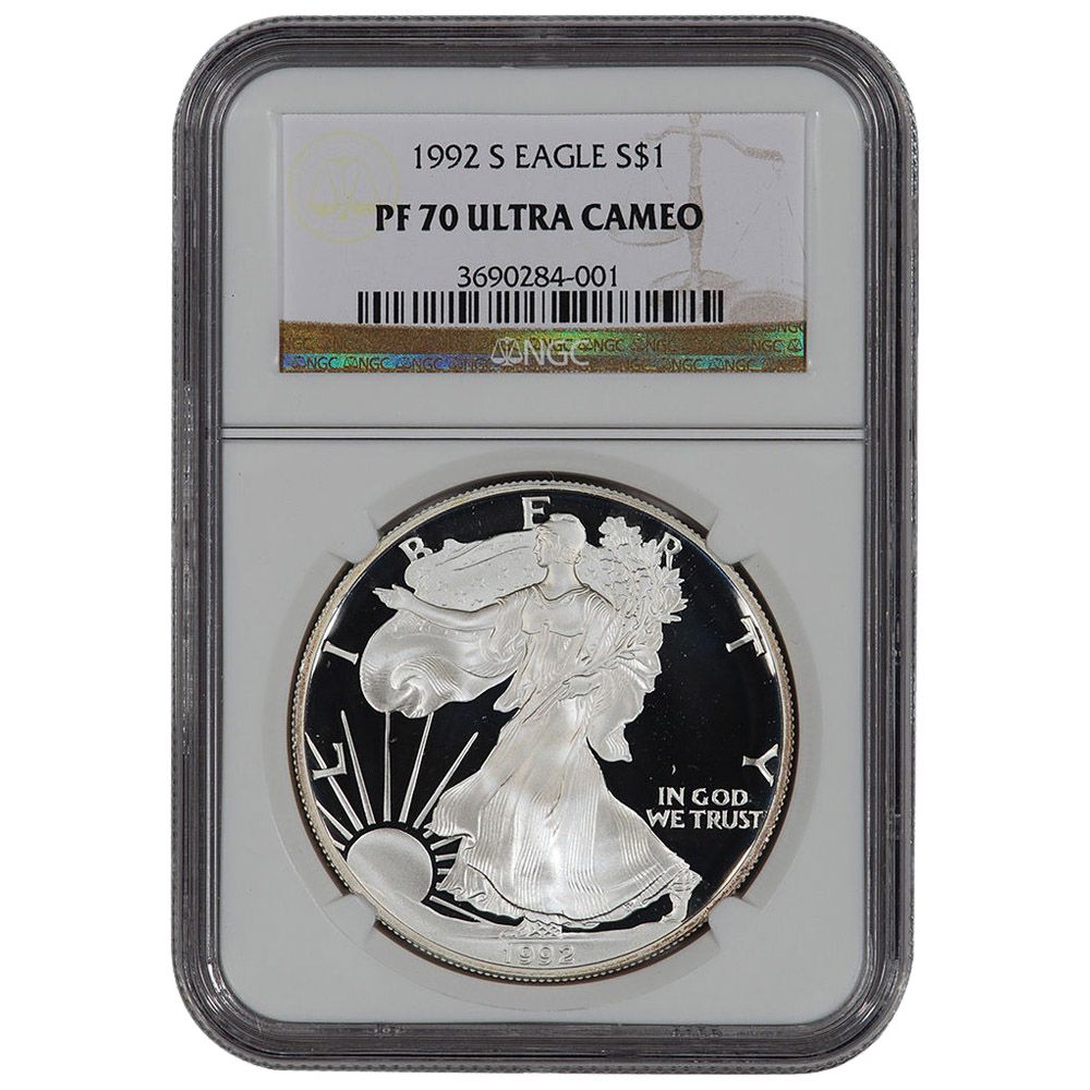 1992\u002DS\u0020NGC\u0020PF\u002D70\u0020Proof\u0020American\u0020Silver\u0020Eagle\u0020Coin