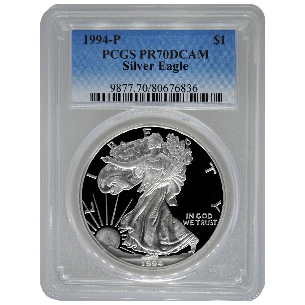 1994\u002DP\u0020PCGS\u0020PR\u002D70\u0020American\u0020Silver\u0020Eagle\u0020Proof\u0020Coin