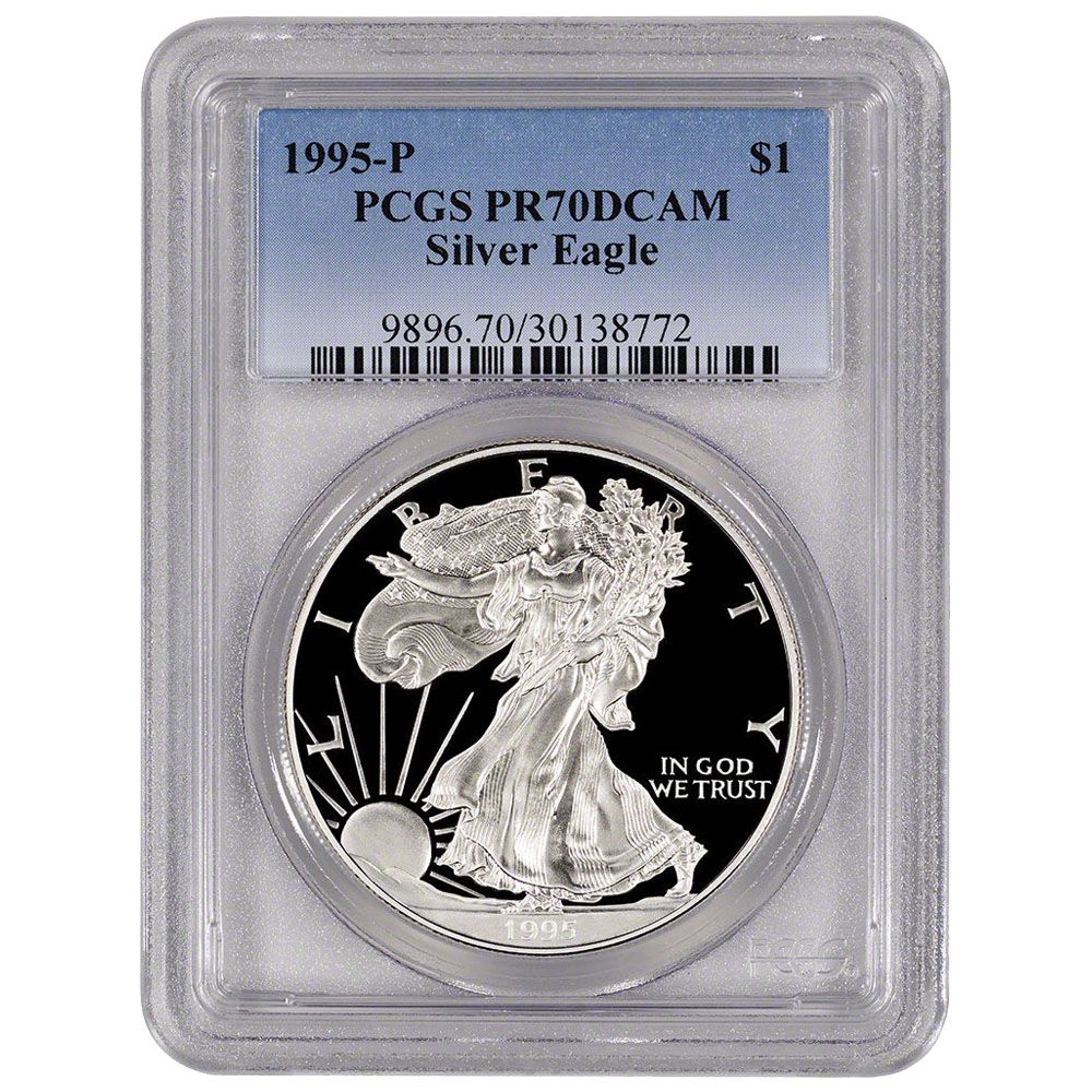 1995\u002DP\u0020PCGS\u0020PR\u002D70\u0020American\u0020Silver\u0020Eagle\u0020Proof\u0020Coin