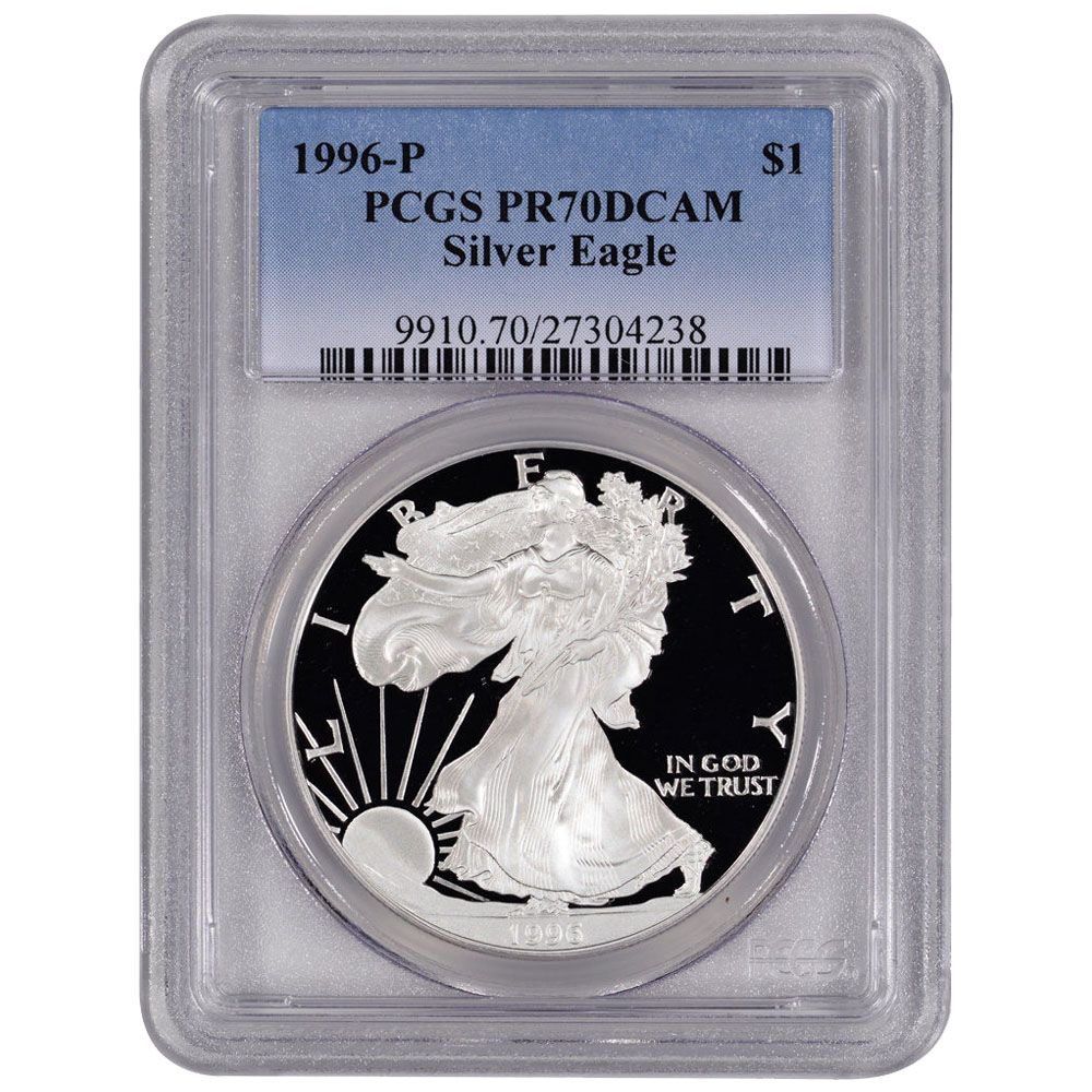 1996\u002DP\u0020PCGS\u0020PR\u002D70\u0020American\u0020Silver\u0020Eagle\u0020Proof\u0020Coin