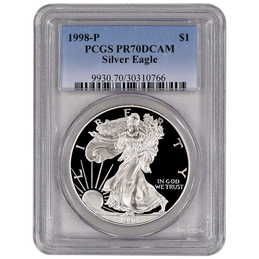 1998\u002DP\u0020PCGS\u0020PR\u002D70\u0020American\u0020Silver\u0020Eagle\u0020Proof\u0020Coin