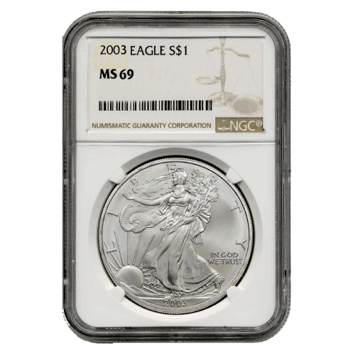 2003\u0020NGC\u0020MS\u002D69\u0020American\u0020Silver\u0020Eagle\u0020Coin\u0020\u0028Brown\u0020Label\u0029
