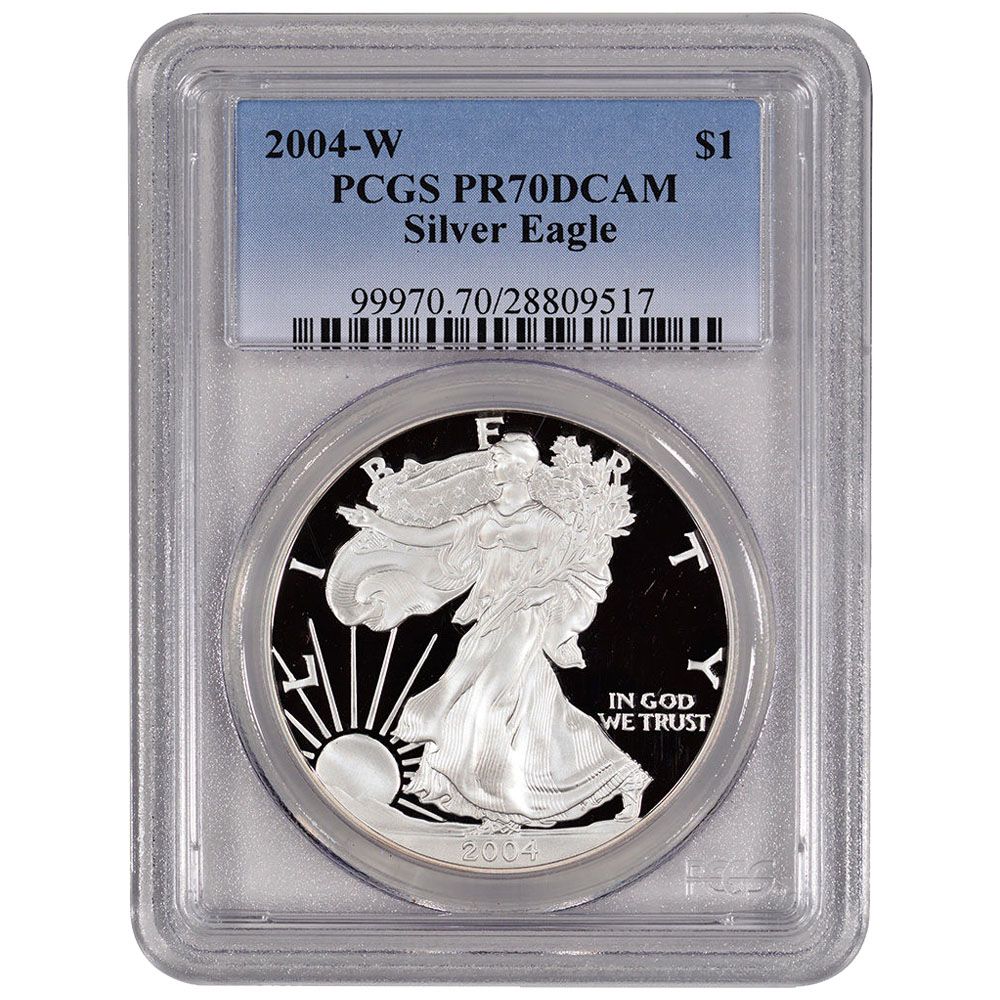 2004\u002DW\u0020PCGS\u0020PR\u002D70\u0020American\u0020Silver\u0020Eagle\u0020Proof\u0020Coin