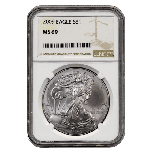 2009\u0020NGC\u0020MS\u002D69\u0020American\u0020Silver\u0020Eagle\u0020Coin\u0020\u0028Brown\u0020Label\u0029